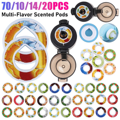7/10/14/20PCS Water Bottle Flavour Pod Air Scent Fruit Flavour Pods For Water Bottle 0 Sugar Up Scented Pods Bottle Accessories